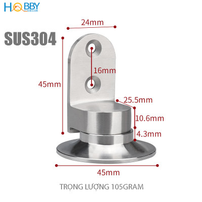 Chặn cửa chống va đập nam châm gắn sàn nhà inox 304 Hobby Home Decor CC5
