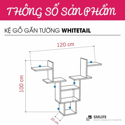 Kệ gỗ trang trí đa năng SMLIFE Whitetail