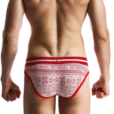 đồ lót nam Seobean 1600105 Cotton Sexy tóm tắt Sweat-Thoáng khí Thấp eo U Lồi