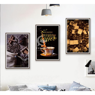TRANH BỘ 3 TREO TƯỜNG CỠ ĐẠI KÈM KHUNG - TREO QUÁN CAFE- TB3BAFCF405