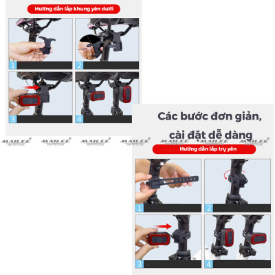 Đèn Sau Xe Đạp Có Cảm Biến Phanh và Chuyển động A07, 16 bóng LED, 7 chế độ sáng, tự động tắt khi không sử dụng, 800 mAH, sử dụng lên đến 35h - Mai Lee