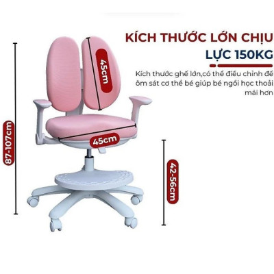 Ghế học sinh chống gù đa năng Tundo nâng hạ chiều cao tay gạt CT G104 có khóa bánh trọng lực, xoay 360 độ