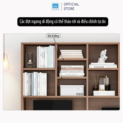 Bạn Làm Việc, Học Tập Đôi Kèm Giá Sách Đã Năng Nhiều Ngăn Phù Hợp Cho 2 Người SIB Decor BLV69