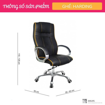 Ghế văn phòng chân xoay lưng cao bọc PU SMLIFE Harding