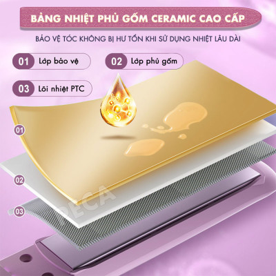 Máy duỗi tóc Kemei KM-3142 điều chỉnh 10 mức nhiệt sử dụng được cho mọi loại tóc - Hàng chính hãng