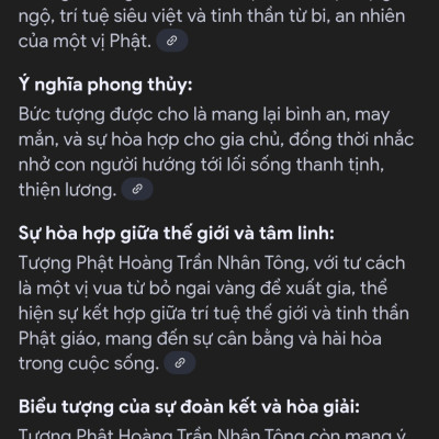 Tượng phật hoàng trần nhân tông bằng gỗ ngọc Am thơm nức cao 30x17cm