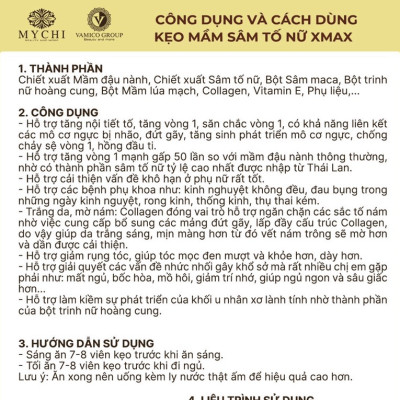 Liệu trình 3h Kẹo mầm sâm tố nữ xmax