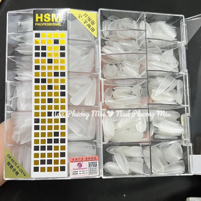 Móng Úp Tay HSM 500 Móng, Đủ Size, Nhiều Form Vuông Thang Tròn Nhọn, Nhựa Trong Đục, Làm Nail Đa Dạng Và Sáng Tạo bộ nail giả dáng bầu