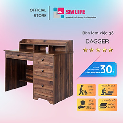 Bàn làm việc kèm tủ thiết kế đẹp SMLIFE Dagger