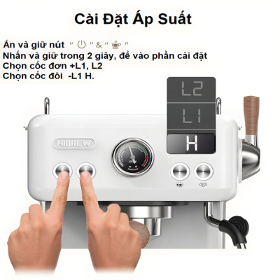 Bản nâng cấp - Máy pha cà phê Espresso chuyên nghiệp, thương hiệu Mỹ cao cấp HiBREW - H10 Plus. Hàng chính hãng