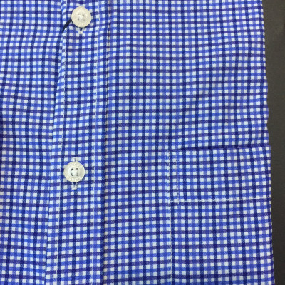 Áo sơ mi nam dài tay ALIGRO cổ bẻ dáng ôm body, 100% chất cotton xanh kẻ caro ALGS177