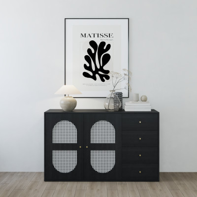 HAPPY FURNITURE , Tủ quần áo 4 ngăn kéo 2 cửa mở - MAY , TLT_059 , 140cm x 45cm x 84cm DxRxC