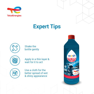 Dung dịch đánh bóng và bảo dưỡng lốp ô tô Total Energies TE-TS500 500ml - Giảm nhiệt độ lốp xe, chống lão hóa, nứt nẻ, phục hồi màu đen lốp xe