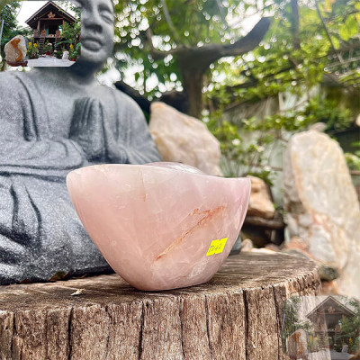 Thỏi vàng thạch anh hồng NHA SAN TV42 Chìa khóa mở ra cánh cửa phú quý – 2 kg (16.5 x 11 x 8.5 cm)