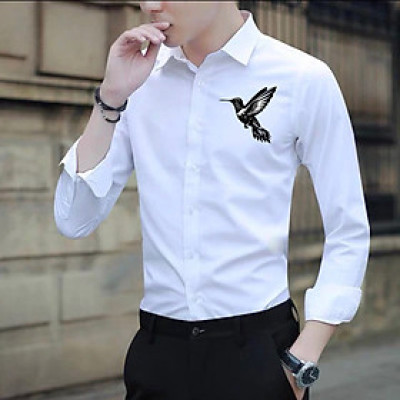 Áo sơ mi Nam in logo hình Chim cao cấp thanh lịch 