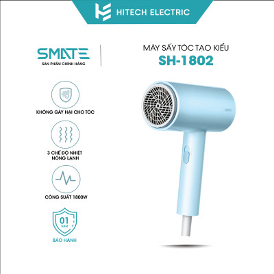 Máy Sấy Tóc Tạo Kiểu Smate SH-1802 - 3 Chế Độ Nhiệt Sấy Nóng Lạnh - Ion bảo vệ