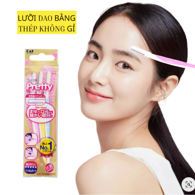 Dao Cạo Lông Mày Cán Dài Lưỡi Thép Không Gỉ Kai Pretty 00188