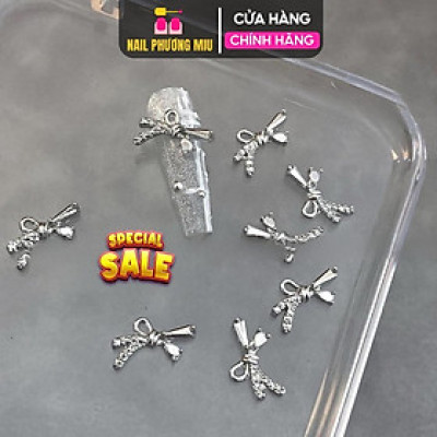 Set 30 Charm Nơ Dài Kim Loại Siêu Xinh Đính Đá Điệu Đà Gắn Móng Làm Nail Hot 2025 Nữ Women