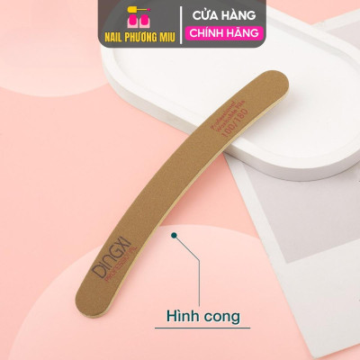 Dũa Da Bò Dingxi Màu Nâu Vàng Độ Nhám 100/180 Làm Nail, Dũa Móng Dày Nhiều Form Thẳng, Kim Cương, Cong, Bầu, Tròn Nail Phương Miu