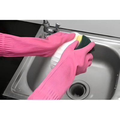 Găng tay cao su có móc treo SCOTCH-BRITE, 3M, màu hồng, 36cm, 1 đôi/gói