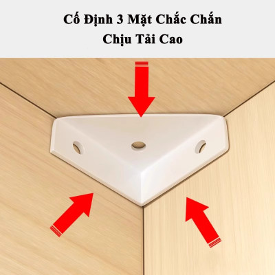 Ke Góc Vuông KUNBE Giá Đỡ Góc Đồ Nội Thất Hình Tam Giác Ke Góc 90 Độ Chốt Giữ 3 Mặt Cố Định Chắc Chắn
