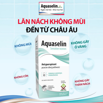 Combo 2 Lăn Khử Mùi AQUASELIN Sensitive Women Không Gây Thâm Nách, Ố Vàng Áo - 50ml