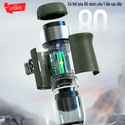 Máy pha cà phê mini HiBREW H4A cầm tay 3 trong 1 sử dụng mọi nơi, pha cafe espresso, cà phê viên nén, nóng và lạnh, hàng chính hãng