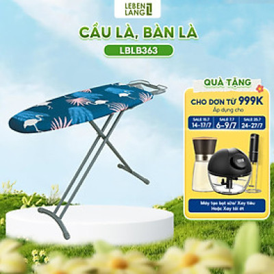 Bàn để ủi, cầu là quần áo dạng đứng LEBENLANG LBB363, khung bằng thép tặng tấm lót thay thế - hàng chính hãng 