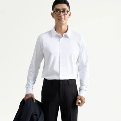 Áo sơ mi trắng nam vải bamboo dày dặn Form Fitted - RT 10F24SHL095 | ROUTINE CÀ MAU