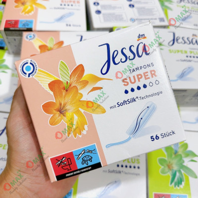 TAMPONS JESSA Đức Dạng Nút - Siêu Thấm Hút - Tiện Lợi - Nhỏ Gọn Dễ Dùng - Hàng Nhập Khẩu - Đủ Các Giọt - Tampon Jessa