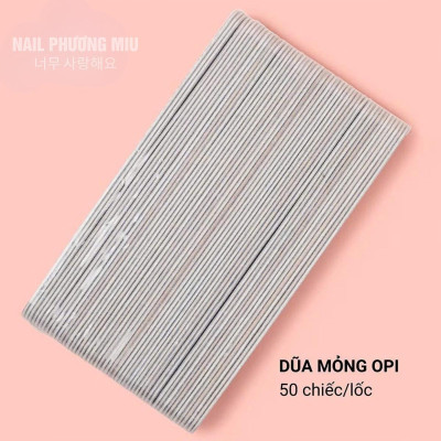 Dũa Mỏng OPI Lốc 50 Cái Form Thẳng Độ Nhám 100/180 Thân Cứng, Không Xẹp, Cầm Chắc Tay Làm Nail Tiện Lợi, Dễ Chỉnh Hướng, Tốc Độ Dũa Theo Yêu Cầu
