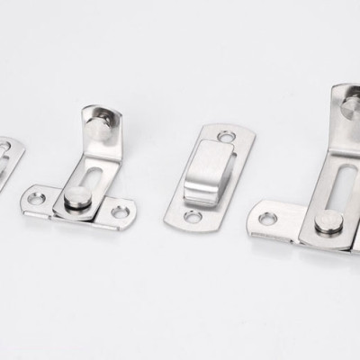 Then Chốt Cài Cửa Hình Chữ L KUNBE, Chốt Khóa Cài Cửa Góc Vuông 90 Độ Bằng Thép Không Gỉ, An Toàn Tiện Lợi Nhiều Kích Thước