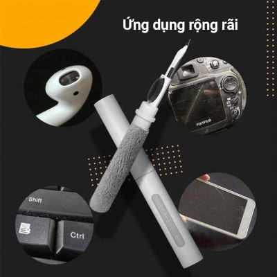 Bút Vệ Sinh Tai Nghe Bluetooth 3 Trong 1 Cao Cấp MIFAN - Làm sạch bụi bẩn trong hộp đựng, loa, cổng sạc, điện thoại - Hàng Nhập Khẩu