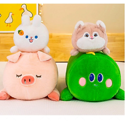 Thú nhồi bông ôm ngủ hình thỏ, khủng long, cáo hồng đáng yêu - Size từ 50cm đến 90cm - Quà tặng gấu bông thỏ lông mịn cho bé.