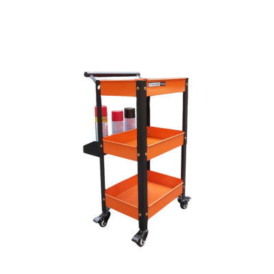 Xe đẩy dụng cụ mini 3 tầng có khay phụ thép sơn tĩnh điện