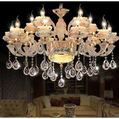 Đèn chùm trang trí pha lê cao cấp loại 15 tay chuẩn loại 1 kèm bóng LED nến (ảnh chụp lắp cho khách)