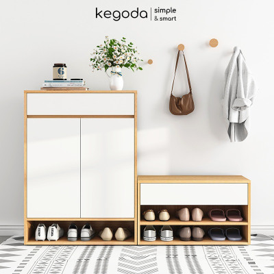 Kệ Tủ Giày Phong Cách Bắc Âu, Sức Chứa Lớn, Có Ghế Ngồi Mang Giày Thương Hiệu KEGODA KGD71