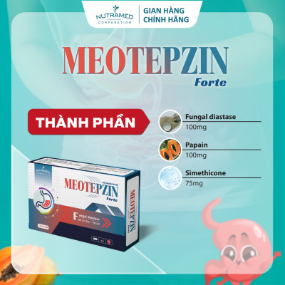 Viên uống Meotepzin Forte hỗ trợ giảm đầy bụng, chướng hơi, khó tiêu (30 viên) - Nutramed