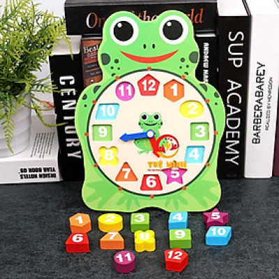 Đồng Hồ Phân Biệt Màu Sắc Hình Khối Con Cú Con Ếch Tuệ Minh Giúp Bé Học Xem Giờ
