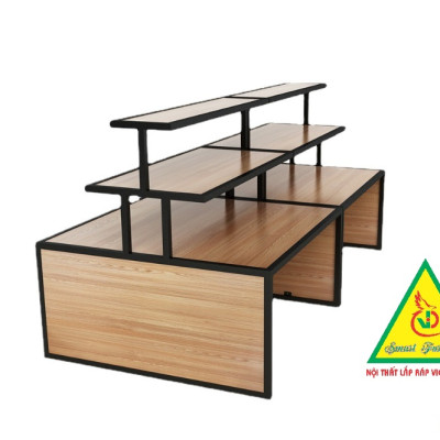 Kệ gỗ trưng bày rau củ quả, kệ trưng bày sản phẩm, hàng hóa KST423 - NỘI THẤT LẮP RÁP VIENDONGADV