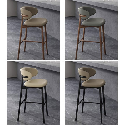 Ghế đảo bếp gỗ ash cao 65cm nệm pvc CB LEO-65P Nội thất Capta Ghế bar gỗ tần bì cao cấp lưng tựa cong tỉ mỉ nệm bọc simili tại tp hcm