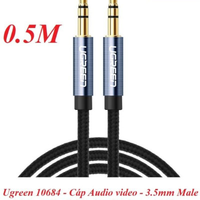 Ugreen UG10684AV112TK 0.5M màu Xanh Cáp âm thanh 2 đầu 3.5mm dương - HÀNG CHÍNH HÃNG