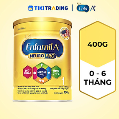 Sữa bột Enfamil A+ NeuroPro 1 với 2’-FL HMO cho trẻ từ 0 – 6 tháng tuổi– 400g