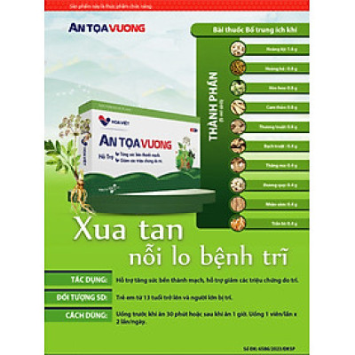 Đề Dương LoaiTri Dược Hoa Việt - Hỗ trợ giảm trĩ hiệu quả