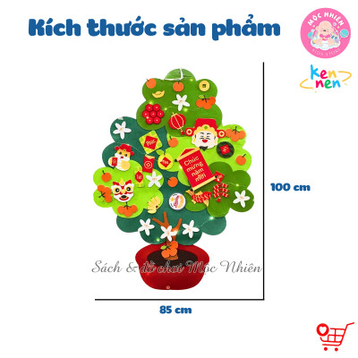 Cây quất Tết bằng vải dạ vải nỉ trang trí Tết 2025 (tặng kèm đèn led 3 mét)