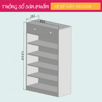 Tủ giày gia đình phong cách hiện đại SMLIFE Recoom