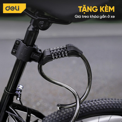 Khóa xe đạp xe máy Deli Cao Cấp - Khóa mật mã dạng 4-5 chữ số siêu an toàn chống trộm