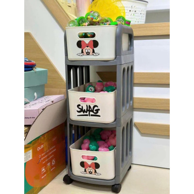 Kệ Đa Năng 3 Tầng Hình Chuột Mickey - Tiện Lợi, Gọn Gàng, Đẹp Mắt