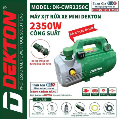 [chính hãƞg] Máy Xịt Rửa Xe Chỉnh Áp Dekton CWR2350W - Motor Lõi Đồng 100%, Bảo Hành 12 Tháng