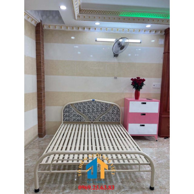 Giường sắt giá rẻ nhiều kích thước màu kem (0,8cm x 2m , 1mx2m , 1m2x2m , 1m4x2m , 1m6x2m , 1m8x2m ) - TÂN HÒA PHÁT